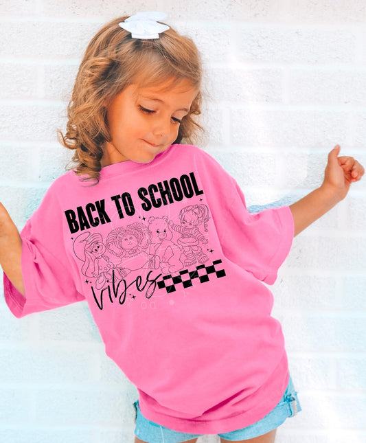 Back To School Vibes Blk Checkered 04996