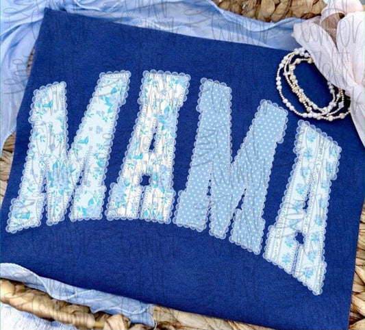 Blue Floral Mama 08312