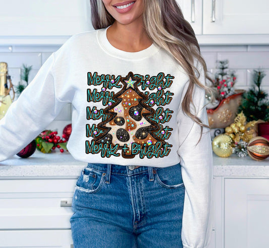 Faux Merry and Bright Cowhide Tree 04833