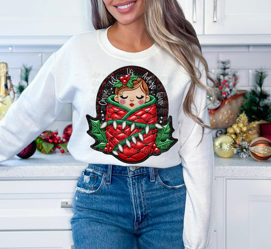 Faux Come Let Us Adore Him 04841