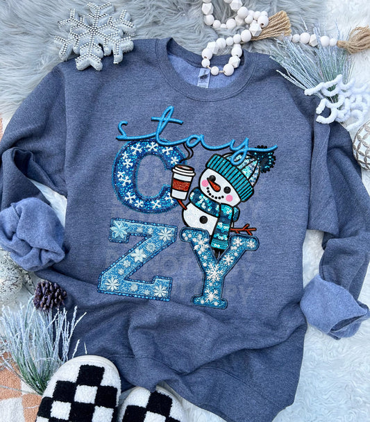 Faux Stay Cozy Snowman 04555