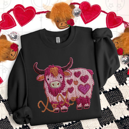 Faux XOXO Highland Cow 03833