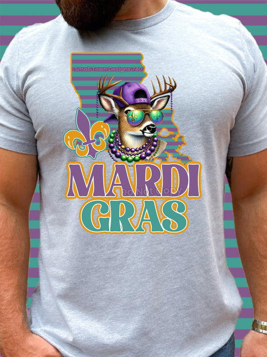 Mardi Gras Deer DTF Transfer 03662