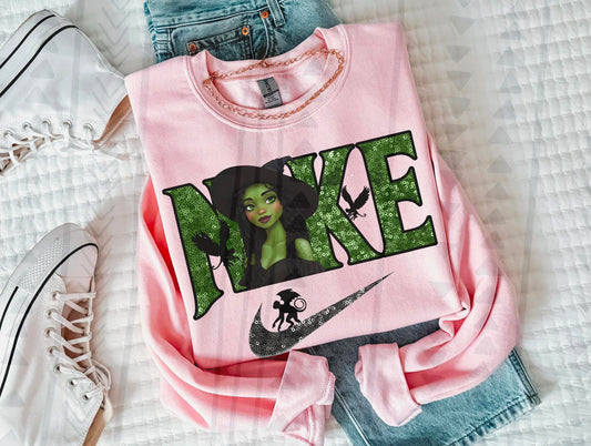 Green Wicked Swoosh DTF Transfer 03658