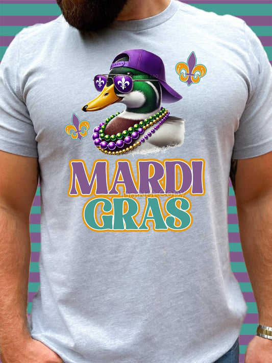 Mardi Gras Duck DTF Transfer 03654