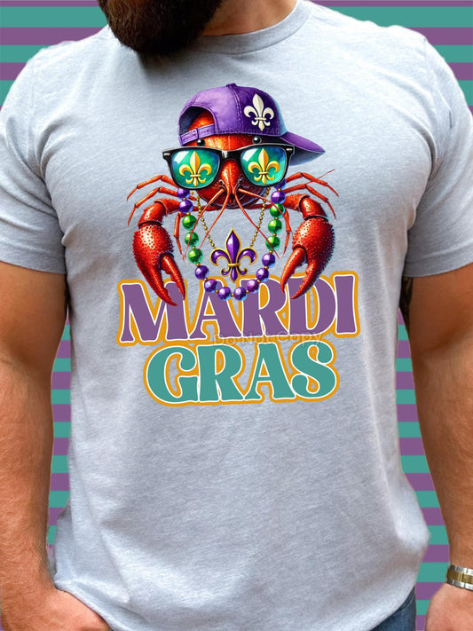 Mardi Gras Crab With Background DTF Transfer 03649