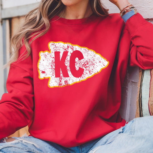 KC White Yellow Arrowhead Distressed 03412