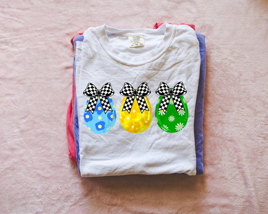 Checkered Coquette Easter Eggs Trio 03612