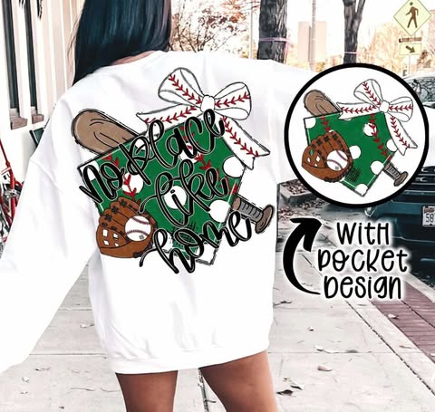 No Place Like Home Baseball Dotted Home Plate With Bow 02878