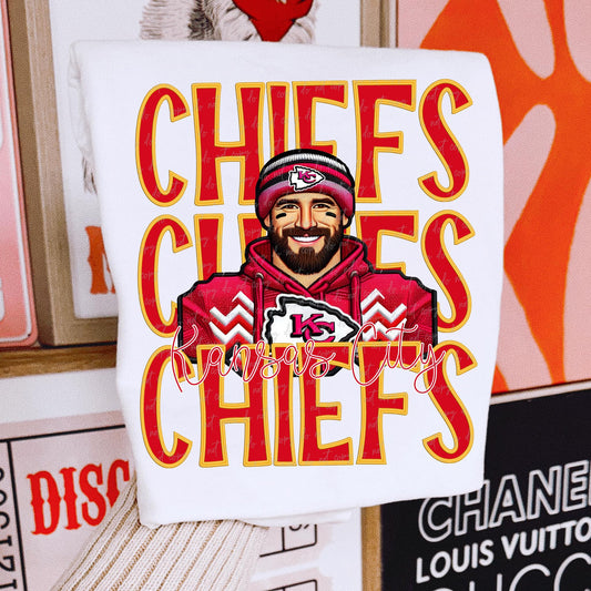 Red Stacked Chiefs Kelce 03021