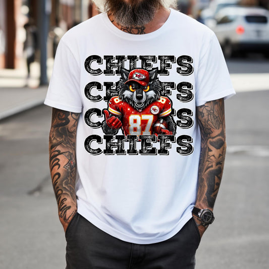 Black Stacked Chiefs Wolf Kelce Men 03026