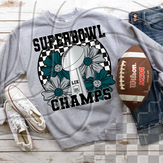 Eagles SB Champions Checkered Floral 02978