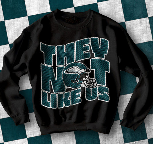 Faux Embroidery Twill They Not Like Us Eagles 02956