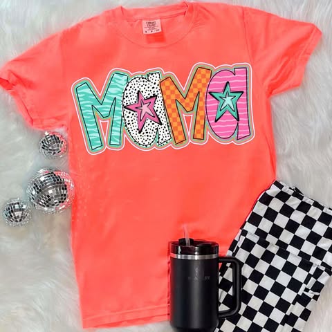 Mama Zebra Dotted Checkered Striped Star Pattern 02868