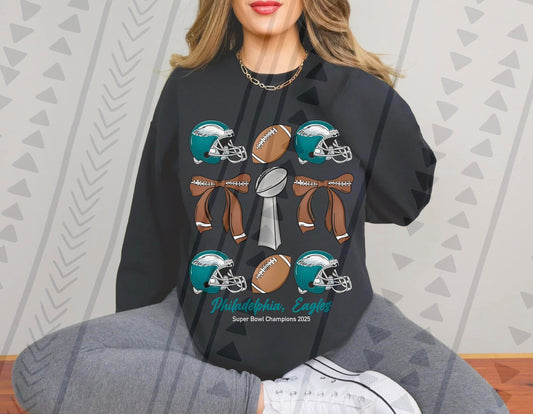 2025 SB LIX Champions Football Collage Eagles 03019