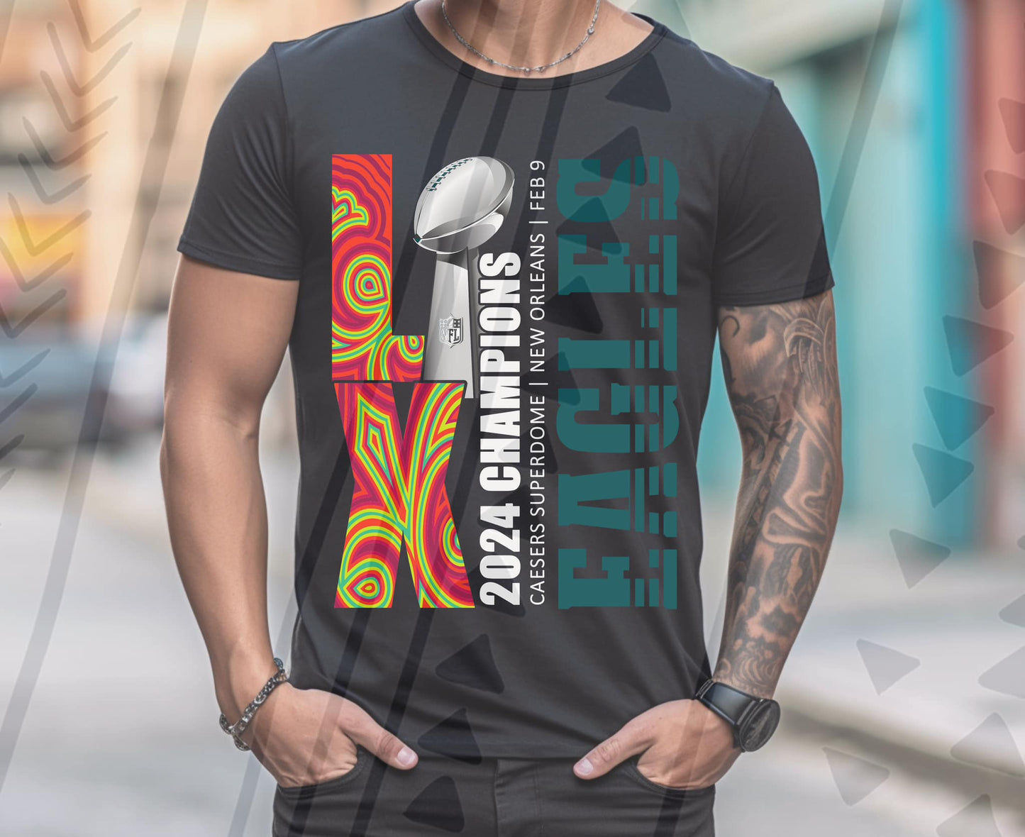 2024 SB LIX Champions Eagles Vertical 03020