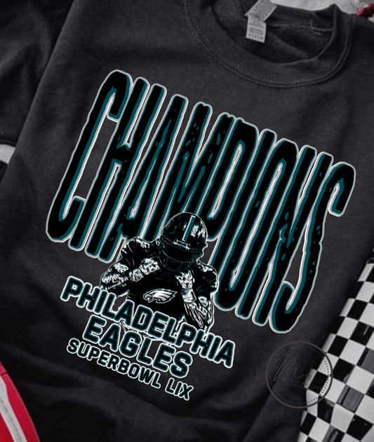 SB LIX Champs Eagles Blackout Player 02972