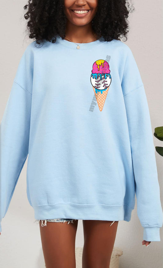 Baseball Ice Cream Cone Drip 02689