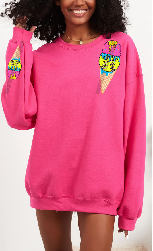 Softball Ice Cream Cone Drip 02691