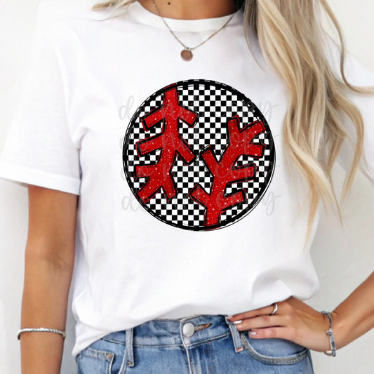 Checkered Baseball 02534