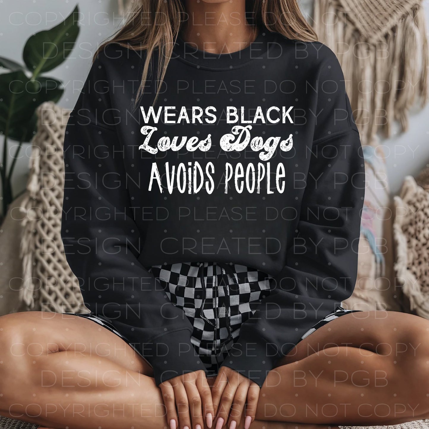 Wears Black Loves Dogs 02453