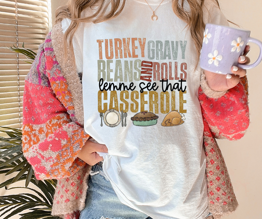 Turkey Gravy Rolls Casserole DTF Transfer 06015