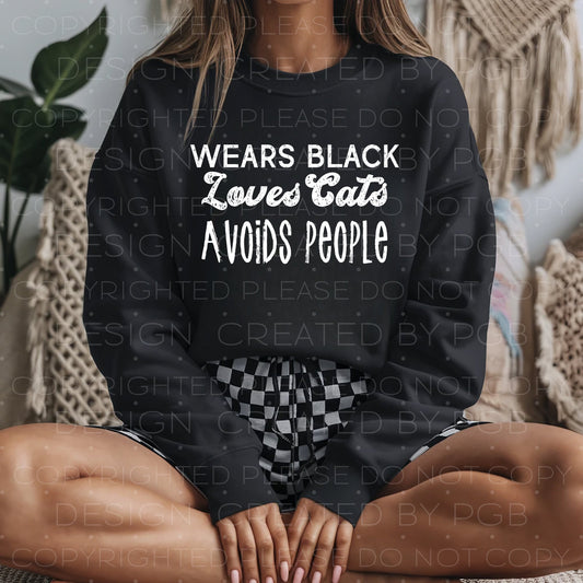 Wears Black Loves Cats 02451