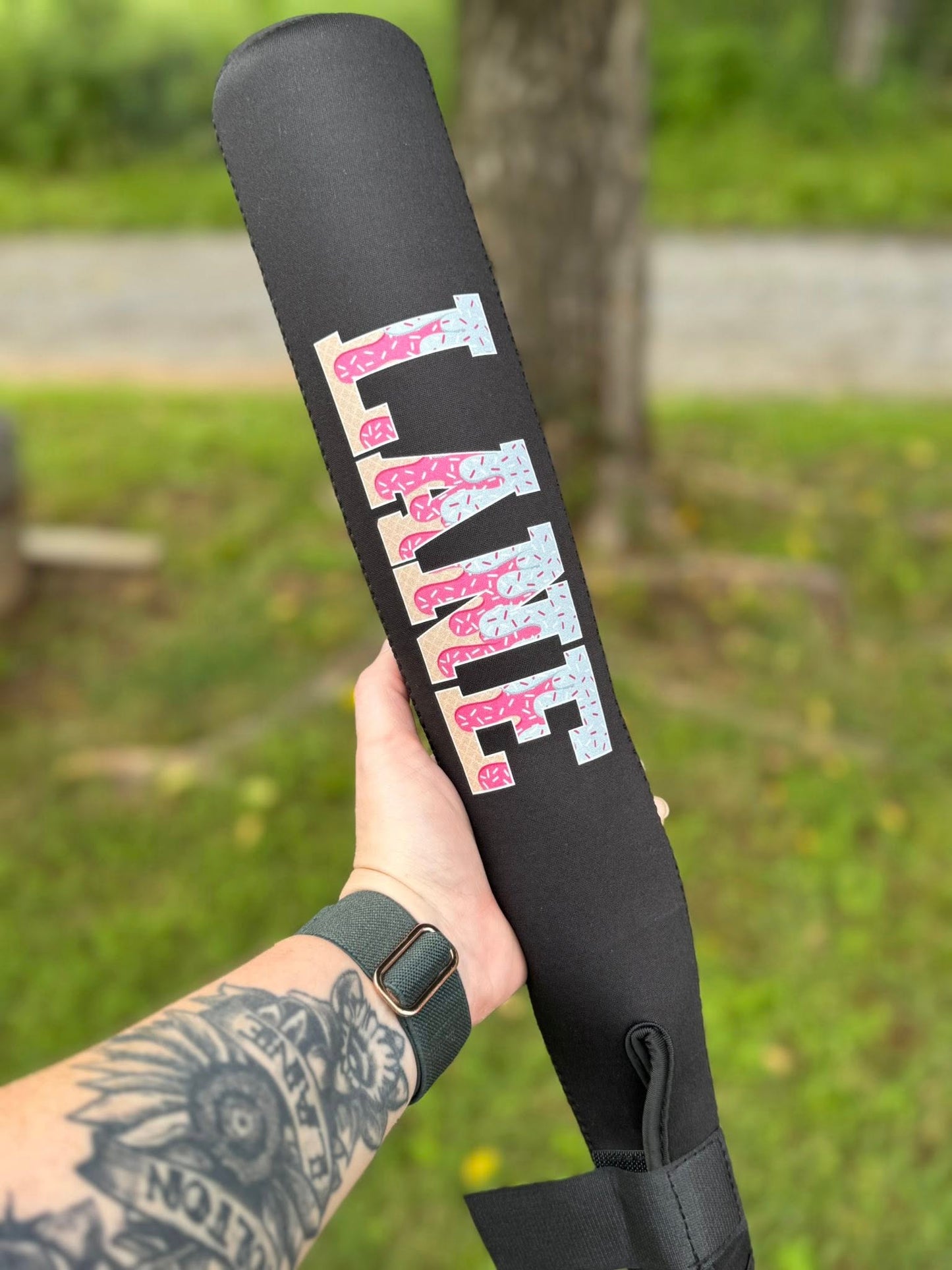 Pink Blue Ice Cream Drip Name for Ball Bat Covers Custom Personalized 01934