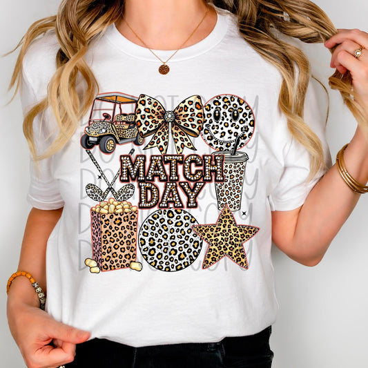 Faux Game Day Rhinestone Leopard Golf 02189