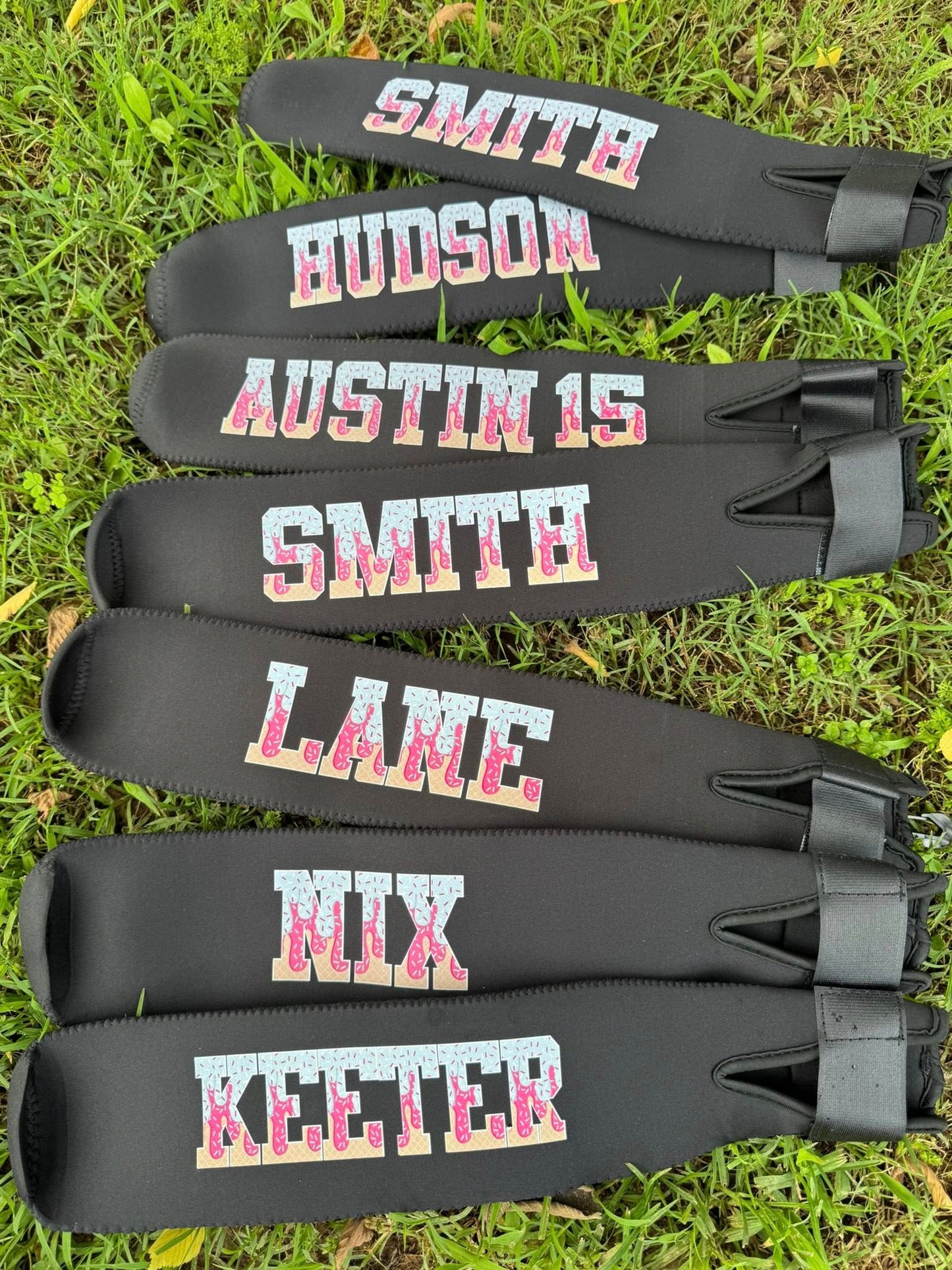 Pink Blue Ice Cream Drip Name for Ball Bat Covers Custom Personalized 01934
