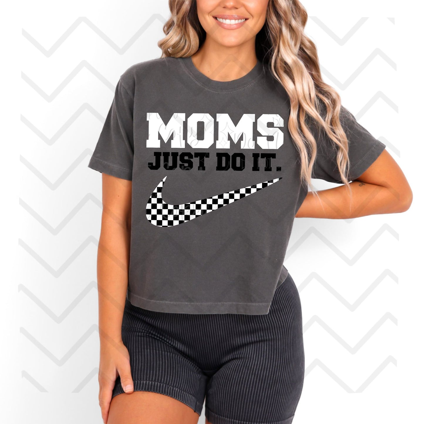 White Black Moms Just Do It Swoosh 01795
