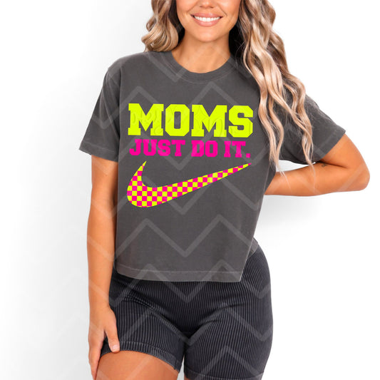 Pink Yellow Moms Just Do It Swoosh 01798