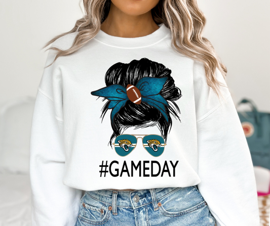 Jacksonville Jaguars Messy Bun DTF Transfer 06123