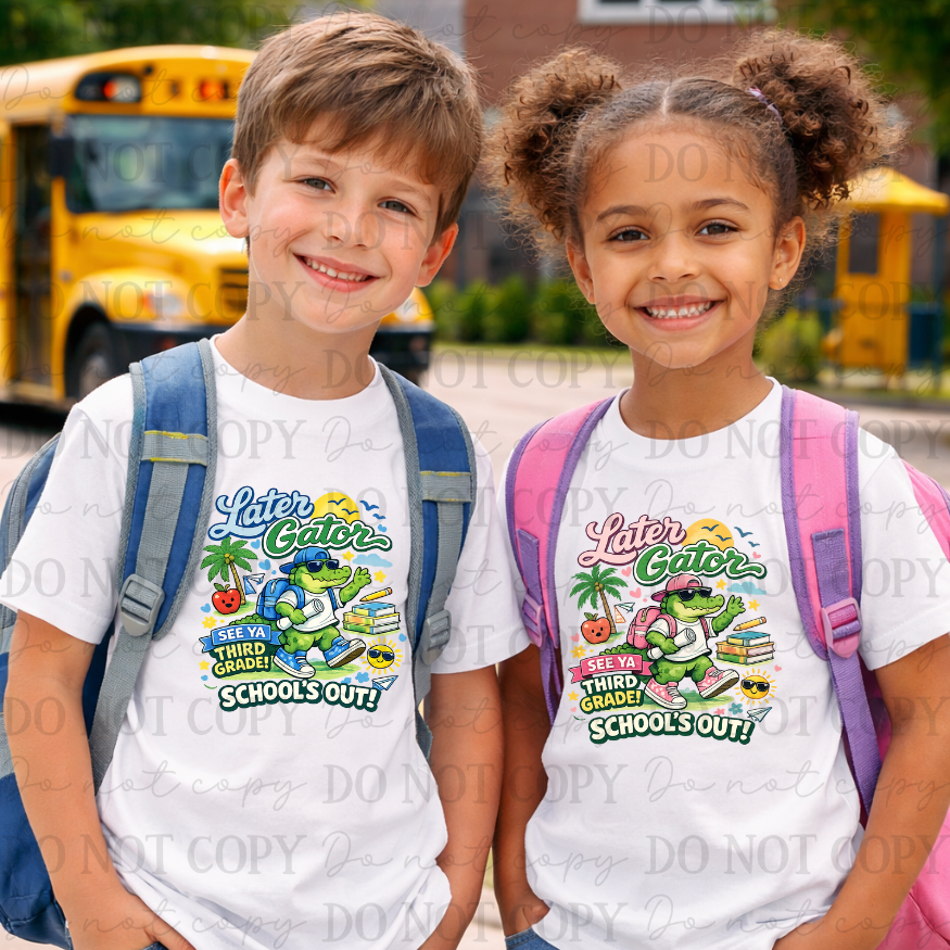 BLUE Later Gator School's Out Grade Levels (Choose Yours) 07997