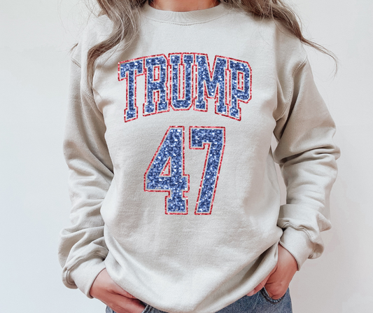 Faux Sequin Trump 47 DTF Transfer 05501