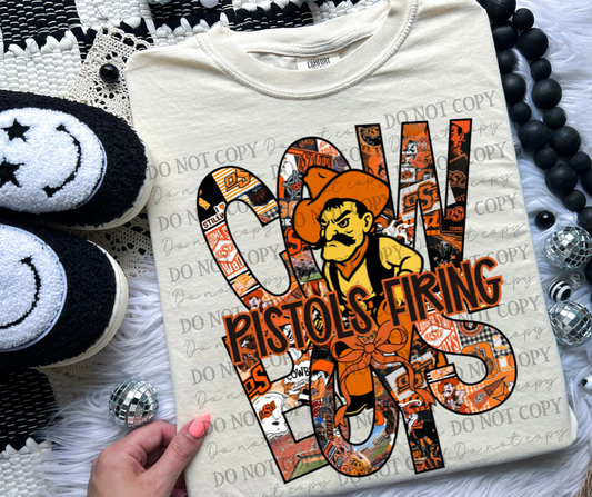 Pistols Firing OSU Cowboys Retro Collage 06889