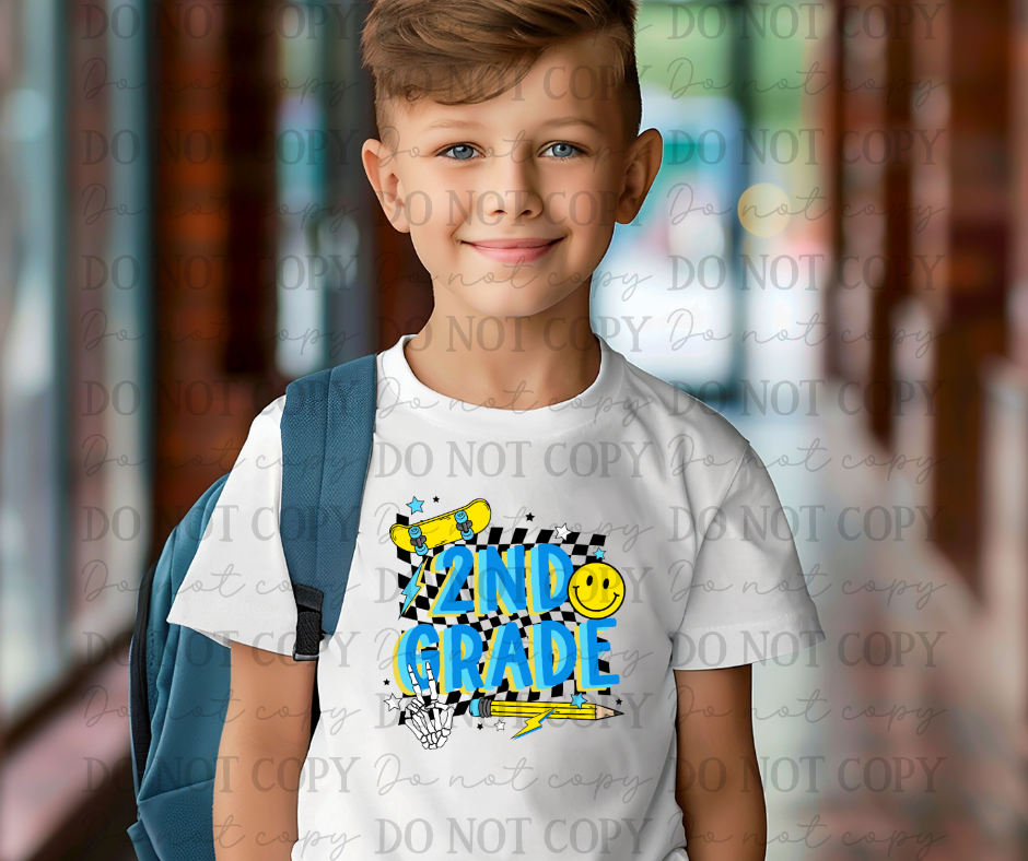 Blue Pencil Checkered Grade Levels (Choose Yours) 01640