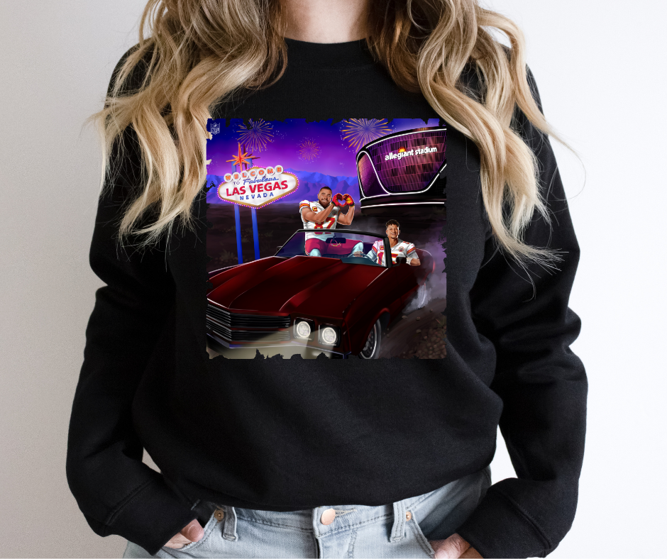 Kelce Mahomes Getaway Car to Superbowl LVIII DTF Transfer 05452