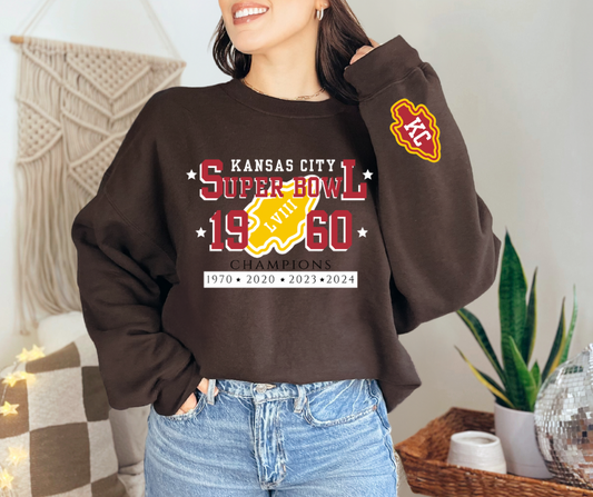 KC Super Bowl Champions 1960 WITH Sleeve DTF Transfer 05426