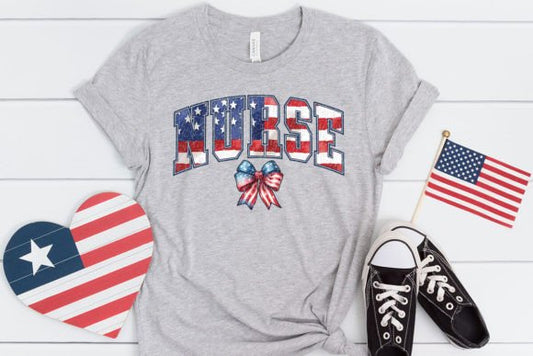 Patriotic Nurse Coquette Bow 02116