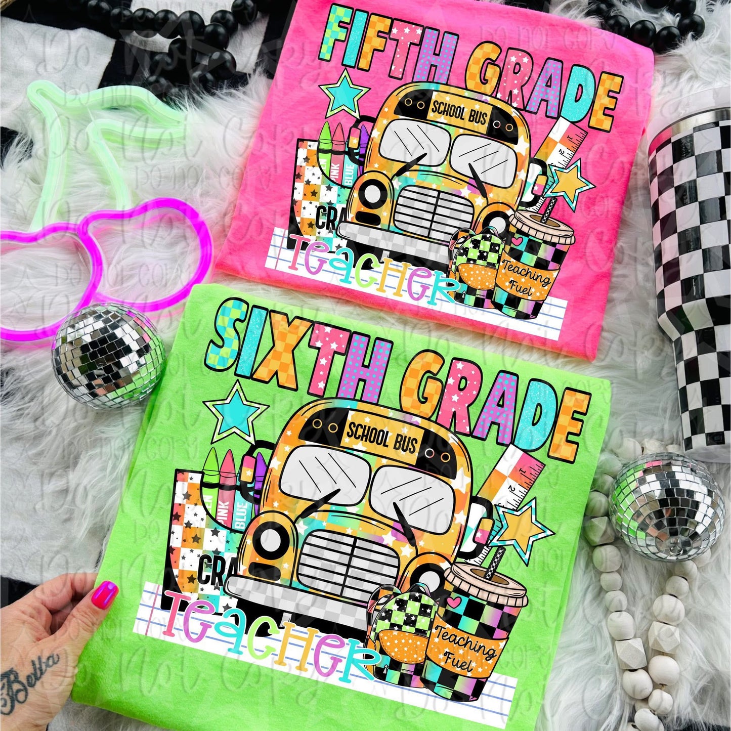 Neon Bus Grade Levels Teacher (Choose Yours) 01614