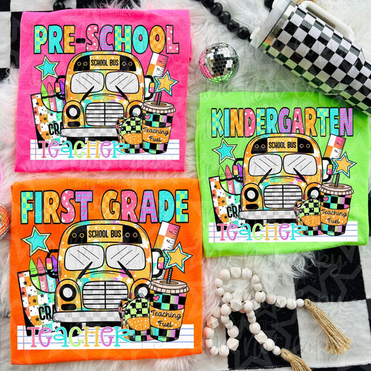 Neon Bus Grade Levels Teacher (Choose Yours) 01614