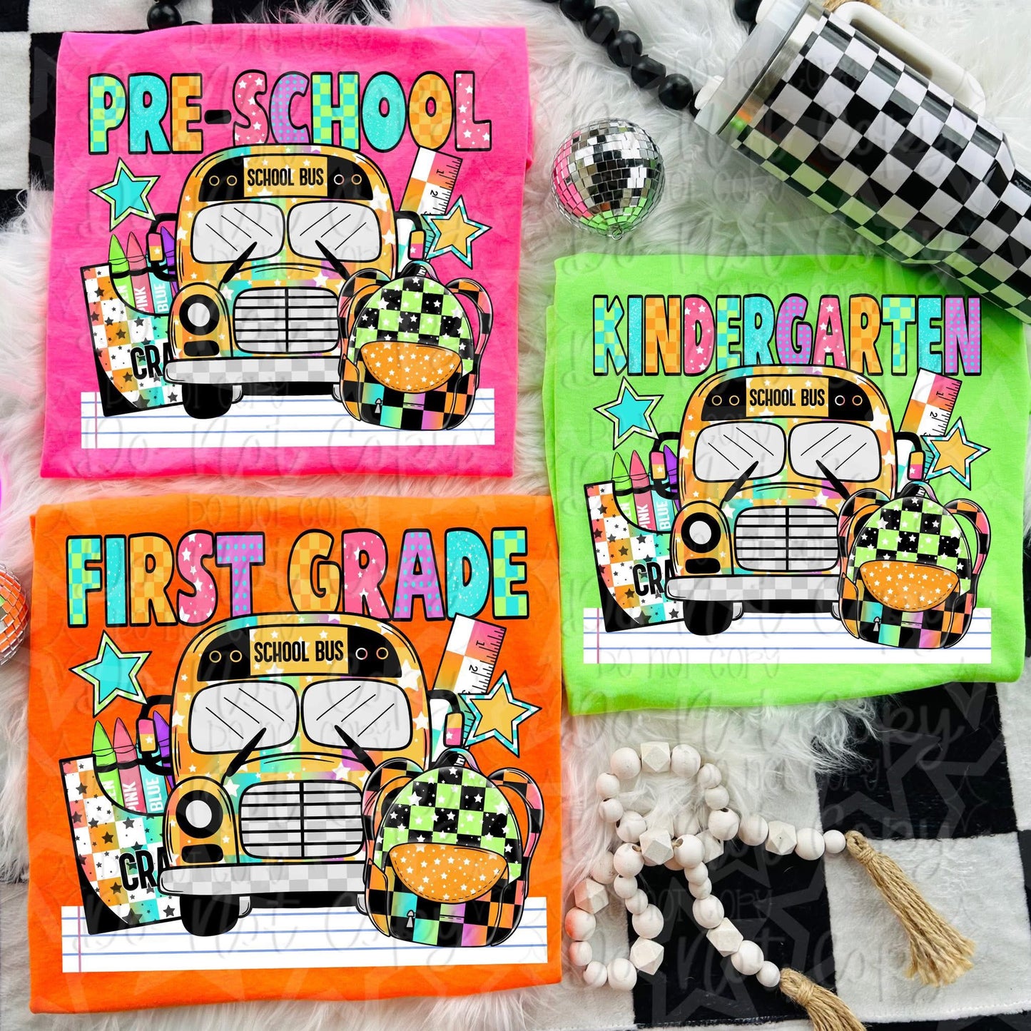 Neon Bus Grade Levels Teacher (Choose Yours) 01614