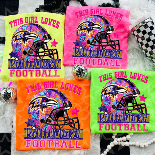 Preppy This Girl Loves Pro Football Teams (Choose Yours) 01451