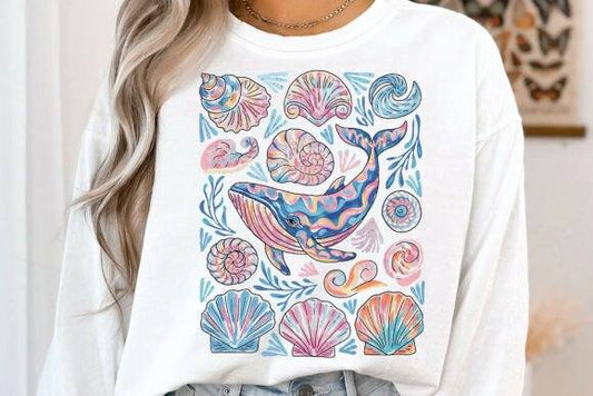 Boho Collage Whale 01725