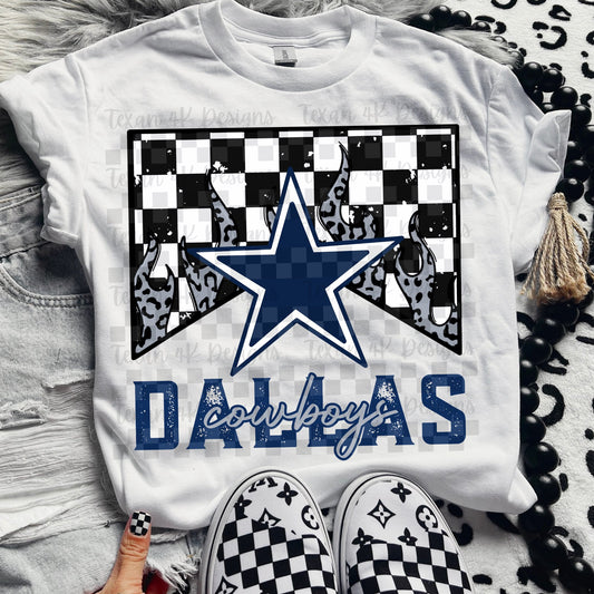 Pro Football Team Leopard Flame Checkered (Choose Yours) 01515
