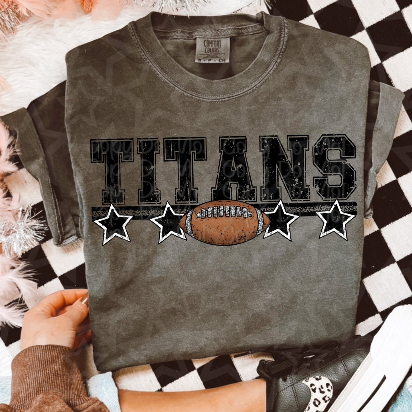 Leopard Football Mascot with Stars (Choose Yours) 01286