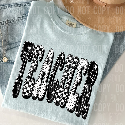 Black Checkered Teacher 00062