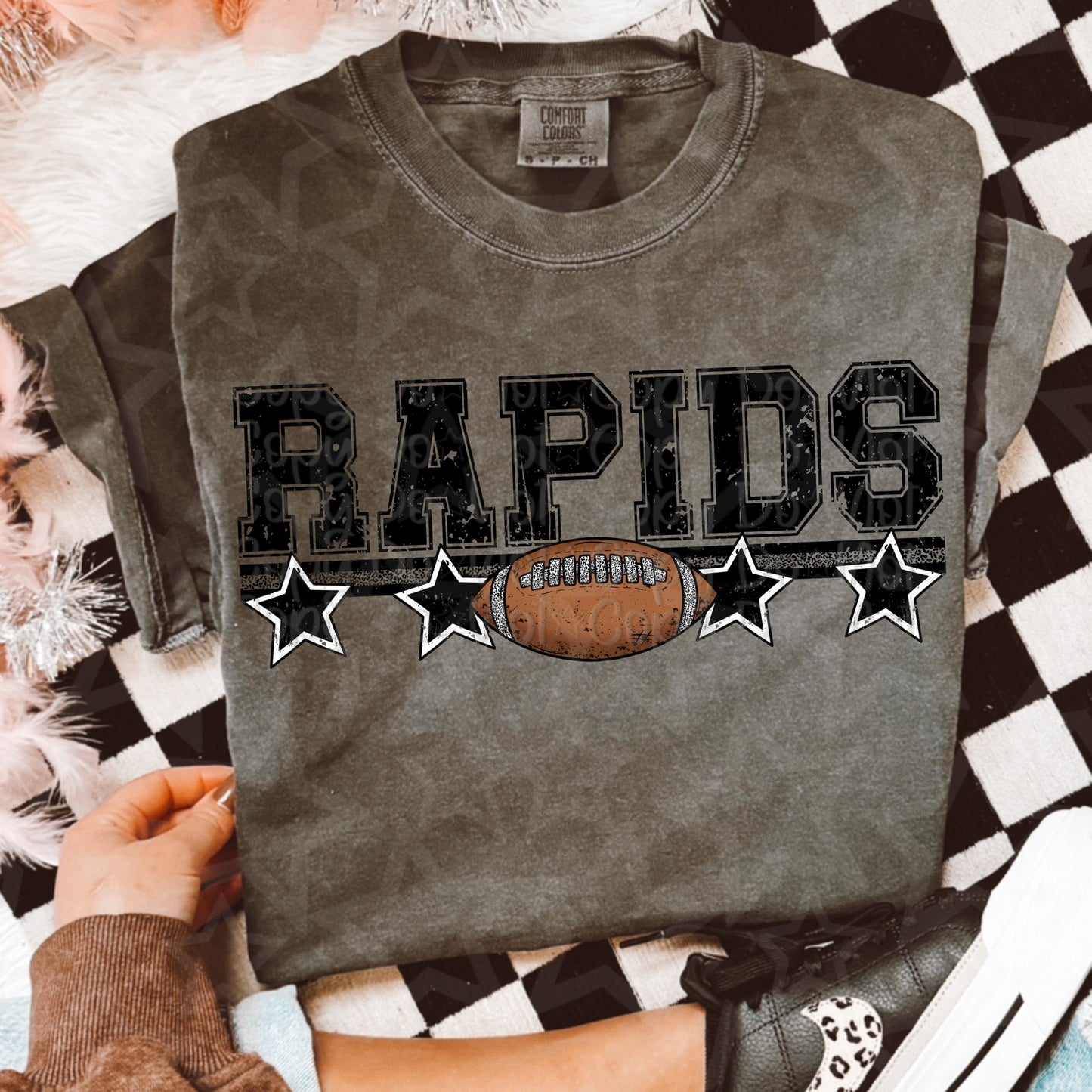 Leopard Football Mascot with Stars (Choose Yours) 01286