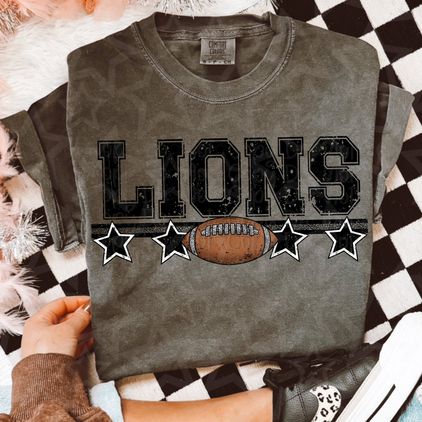 Leopard Football Mascot with Stars (Choose Yours) 01286